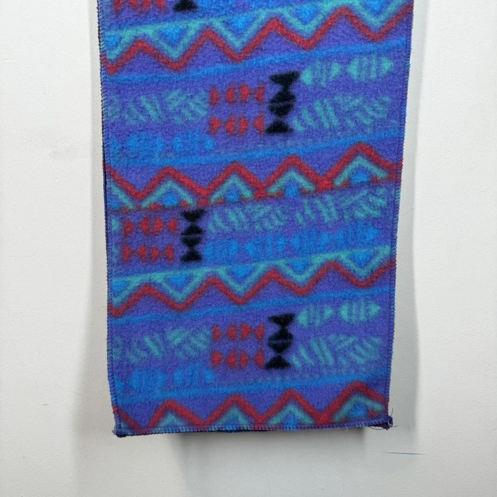 Columbia Fleece Scarf Multicolor Vtg 90's Aztec Southwestern Style 9.5